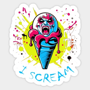 Vampire ice cream i scram colourful splash design Sticker